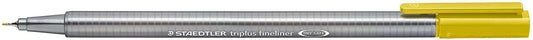 Staedtler Triplus Fineliner 334 Rotulador de Punta Fina - Trazo de 0.3mm - Tinta Base de Agua - Color Mostaza - Cantidad: 10
