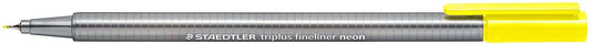 Staedtler Triplus Fineliner 334 Rotulador de Punta Fina - Trazo de 0.3mm - Tinta Base de Agua - Color Amarillo Neon - Cantidad: 10