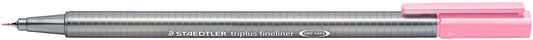 Staedtler Triplus Fineliner 334 Rotulador de Punta Fina - Trazo de 0.3mm - Tinta Base de Agua - Color Carmin Claro - Cantidad: 10