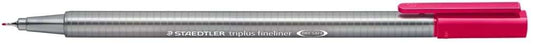Staedtler Triplus Fineliner 334 Rotulador de Punta Fina - Trazo de 0.3mm - Tinta Base de Agua - Color Rojo Burdeos - Cantidad: 10