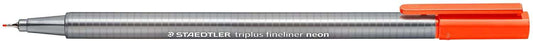 Staedtler Triplus Fineliner 334 Rotulador de Punta Fina - Trazo de 0.3mm - Tinta Base de Agua - Color Rojo Neon - Cantidad: 10