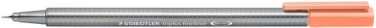 Staedtler Triplus Fineliner 334 Rotulador de Punta Fina - Trazo de 0.3mm - Tinta Base de Agua - Color Salmon - Cantidad: 10