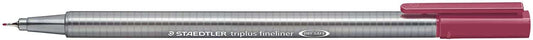 Staedtler Triplus Fineliner 334 Rotulador de Punta Fina - Trazo de 0.3mm - Tinta Base de Agua - Color Rojo Oscuro - Cantidad: 10