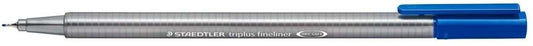 Staedtler Triplus Fineliner 334 Rotulador de Punta Fina - Trazo de 0.3mm - Tinta Base de Agua - Color Azul - Cantidad: 10