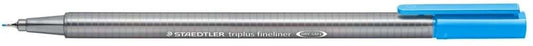 Staedtler Triplus Fineliner 334 Rotulador de Punta Fina - Trazo de 0.3mm - Tinta Base de Agua - Color Azul Claro - Cantidad: 10