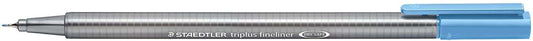 Staedtler Triplus Fineliner 334 Rotulador de Punta Fina - Trazo de 0.3mm - Tinta Base de Agua - Color Azul Cielo - Cantidad: 10