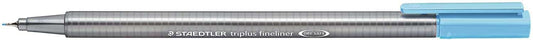 Staedtler Triplus Fineliner 334 Rotulador de Punta Fina - Trazo de 0.3mm - Tinta Base de Agua - Color Azul Agua - Cantidad: 10