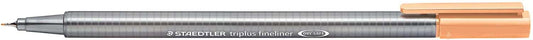Staedtler Triplus Fineliner 334 Rotulador de Punta Fina - Trazo de 0.3mm - Tinta Base de Agua - Color Naranja Claro - Cantidad: 10
