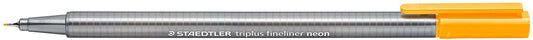 Staedtler Triplus Fineliner 334 Rotulador de Punta Fina - Trazo de 0.3mm - Tinta Base de Agua - Color Naranja Neon - Cantidad: 10