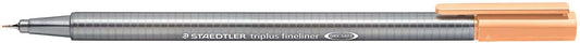 Staedtler Triplus Fineliner 334 Rotulador de Punta Fina - Trazo de 0.3mm - Tinta Base de Agua - Color Melocoton - Cantidad: 10