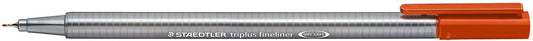 Staedtler Triplus Fineliner 334 Rotulador de Punta Fina - Trazo de 0.3mm - Tinta Base de Agua - Color Naranja Kalahari - Cantidad: 10
