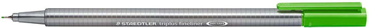 Staedtler Triplus Fineliner 334 Rotulador de Punta Fina - Trazo de 0.3mm - Tinta Base de Agua - Color Verde Claro - Cantidad: 10