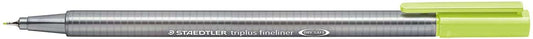 Staedtler Triplus Fineliner 334 Rotulador de Punta Fina - Trazo de 0.3mm - Tinta Base de Agua - Color Verde Lima - Cantidad: 10