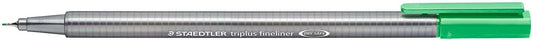 Staedtler Triplus Fineliner 334 Rotulador de Punta Fina - Trazo de 0.3mm - Tinta Base de Agua - Color Verde Palido - Cantidad: 10