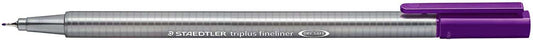 Staedtler Triplus Fineliner 334 Rotulador de Punta Fina - Trazo de 0.3mm - Tinta Base de Agua - Color Violeta - Cantidad: 10