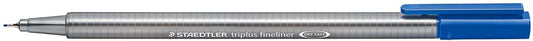 Staedtler Triplus Fineliner 334 Rotulador de Punta Fina - Trazo de 0.3mm - Tinta Base de Agua - Color Azul Pastel - Cantidad: 10