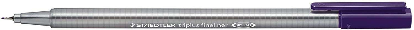 Staedtler Triplus Fineliner 334 Rotulador de Punta Fina - Trazo de 0.3mm - Tinta Base de Agua - Color Violeta Rojizo - Cantidad: 10