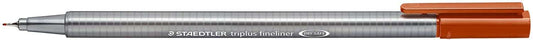 Staedtler Triplus Fineliner 334 Rotulador de Punta Fina - Trazo de 0.3mm - Tinta Base de Agua - Color Siena Tostada - Cantidad: 10