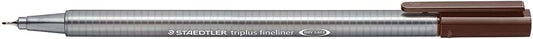 Staedtler Triplus Fineliner 334 Rotulador de Punta Fina - Trazo de 0.3mm - Tinta Base de Agua - Color Sepia Calido - Cantidad: 10