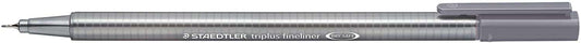 Staedtler Triplus Fineliner 334 Rotulador de Punta Fina - Trazo de 0.3mm - Tinta Base de Agua - Color Gris Paloma - Cantidad: 10