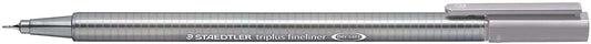 Staedtler Triplus Fineliner 334 Rotulador de Punta Fina - Trazo de 0.3mm - Tinta Base de Agua - Color Gris Piedra - Cantidad: 10