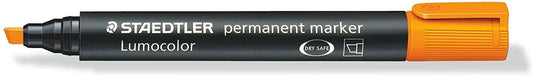 Staedtler Lumocolor 350 Rotulador Permanente - Punta Biselada 2-5mm aprox. - Tinta Base de Alcohol - Secado Rapido - Color Naranja - Cantidad: 10