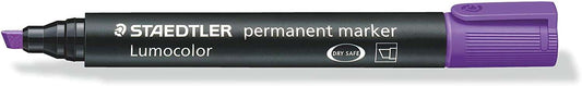 Staedtler Lumocolor 350 Rotulador Permanente - Punta Biselada 2-5mm aprox. - Tinta Base de Alcohol - Secado Rapido - Color Violeta - Cantidad: 10