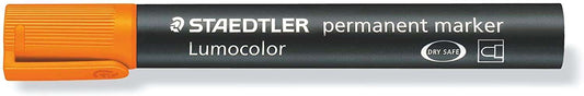 Staedtler Lumocolor 352 Rotulador Permanente - Punta Redonda - Trazo 2mm Aprox - Capuchon con Clip - Secado Rapido - Color Naranja - Cantidad: 10