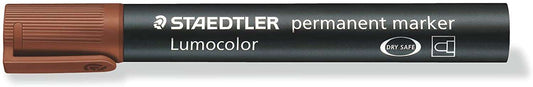 Staedtler Lumocolor 352 Rotulador Permanente - Punta Redonda - Trazo 2mm Aprox - Capuchon con Clip - Secado Rapido - Color Marron - Cantidad: 10