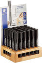 Staedtler Lumocolor 352 Expositor de 30 Rotuladores Permanentes - Punta Redonda - Trazo 2mm Aprox - Capuchon con Clip - Secado Rapido - Color Negro - Cantidad: 30