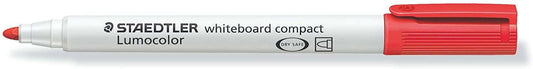 Staedtler Lumocolor 341 Marcador para Pizarra Blanca - Punta Biselada 1 - 2mm Aprox - Secado Rapido - Color Rojo - Cantidad: 10