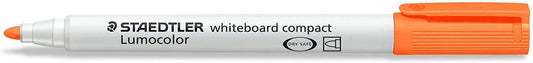 Staedtler Lumocolor 341 Marcador para Pizarra Blanca - Punta Biselada 1 - 2mm Aprox - Secado Rapido - Color Naranja - Cantidad: 10