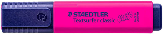 Staedtler Textsurfer Classic 364 Marcador Fluorescente - Punta Biselada 1 - 5mm Aprox - Secado Rapido - Color Magenta - Cantidad: 10