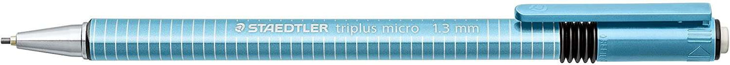 Staedtler Triplus Micro 774 Portaminas - Ancho de Linea 1.3mm - Punta Retractil - Diseño Ergonomico - Color Azul Claro - Cantidad: 10