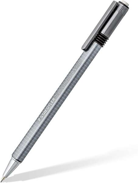 Staedtler Triplus Micro 774 Portaminas - Ancho de Linea 0.5mm - Punta Retractil - Diseño Ergonomico - Color Gris - Cantidad: 10