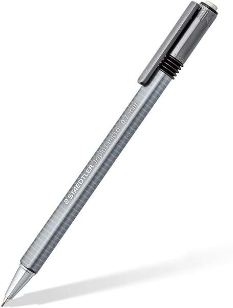 Staedtler Triplus Micro 774 Portaminas - Ancho de Linea 0.7mm - Punta Retractil - Diseño Ergonomico - Color Gris - Cantidad: 10