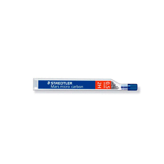 Staedtler Mars Micro Carbon 250 Tubo de 12 Minas de Grafito - Dureza 2H - Trazo 0.5mm - Alta Resistencia - Cantidad: 12