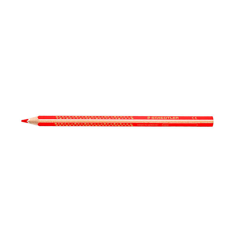 Staedtler Jumbo Noris 128 Lapiz Triangular de Color - Mina de 4mm - Resistencia a la Rotura - Diseño Ergonomico - Color Rojo - Cantidad: 12