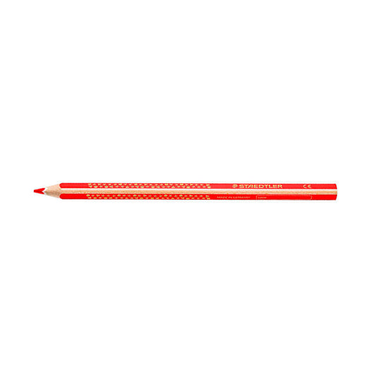 Staedtler Jumbo Noris 128 Lapiz Triangular de Color - Mina de 4mm - Resistencia a la Rotura - Diseño Ergonomico - Color Rojo - Cantidad: 12