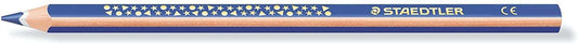 Staedtler Jumbo Noris 128 Lapiz Triangular de Color - Mina de 4mm - Resistencia a la Rotura - Diseño Ergonomico - Color Azul - Cantidad: 12