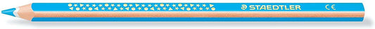 Staedtler Jumbo Noris 128 Lapiz Triangular de Color - Mina de 4mm - Resistencia a la Rotura - Diseño Ergonomico - Color Azul Claro - Cantidad: 12