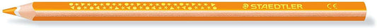 Staedtler Jumbo Noris 128 Lapiz Triangular de Color - Mina de 4mm - Resistencia a la Rotura - Diseño Ergonomico - Color Naranja - Cantidad: 12