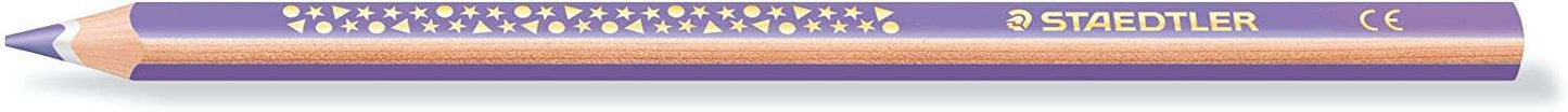 Staedtler Jumbo Noris 128 Lapiz Triangular de Color - Mina de 4mm - Resistencia a la Rotura - Diseño Ergonomico - Color Violeta - Cantidad: 12