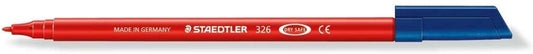 Staedtler Noris 326 Rotulador de Punta Fina - Trazo 1mm Aprox - Tina Base de Agua - Color Rojo - Cantidad: 10