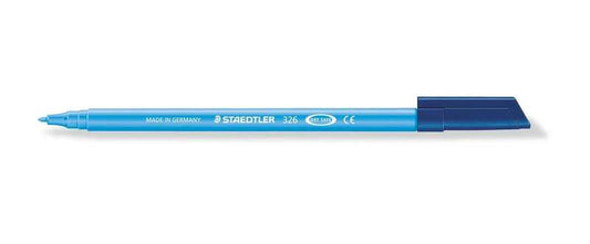 Staedtler Noris 326 Rotulador de Punta Fina - Trazo 1mm Aprox - Tina Base de Agua - Color Azul Claro - Cantidad: 10