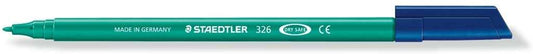 Staedtler Noris 326 Rotulador de Punta Fina - Trazo 1mm Aprox - Tina Base de Agua - Color Verde - Cantidad: 10
