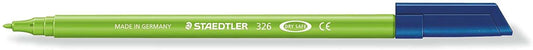 Staedtler Noris 326 Rotulador de Punta Fina - Trazo 1mm Aprox - Tina Base de Agua - Color Verde Claro - Cantidad: 10