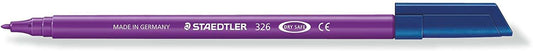 Staedtler Noris 326 Rotulador de Punta Fina - Trazo 1mm Aprox - Tina Base de Agua - Color Violeta - Cantidad: 10