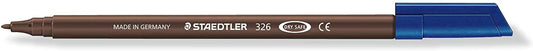 Staedtler Noris 326 Rotulador de Punta Fina - Trazo 1mm Aprox - Tina Base de Agua - Color Pardo Van Dyck - Cantidad: 10