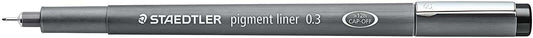 Staedtler Pigment Liner 308 Rotulador Calibrado - Trazo 0.3mm - Secado Rapido - Color Negro - Cantidad: 10